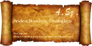 Andrejkovics Szabolcs névjegykártya