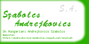 szabolcs andrejkovics business card